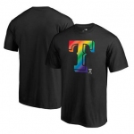 Men's Texas Rangers Fanatics Branded Pride Black T Shirt