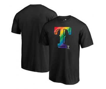 Men's Texas Rangers Fanatics Branded Pride Black T Shirt