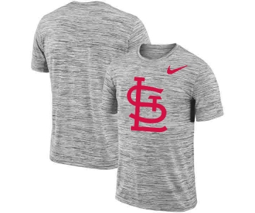 St. Louis Cardinals Nike Heathered Black Sideline Legend Velocity Travel Performance T-Shirt