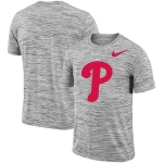 Philadelphia Phillies Nike Heathered Black Sideline Legend Velocity Travel Performance T-Shirt