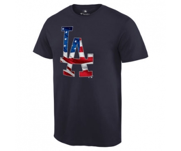 Men's Los Angeles Dodgers Navy Banner Wave T Shirt