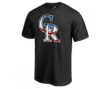 Men's Colorado Rockies Black Banner Wave II T Shirt