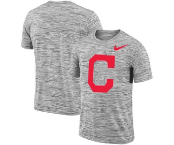 Cleveland Indians Nike Heathered Black Sideline Legend Velocity Travel Performance T-Shirt