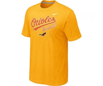 Nike MLB Baltimore orioles 2014 Home Practice T-Shirt - Yellow