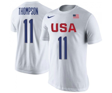 Team USA 11 Klay Thompson Basketball Nike Rio Replica Name & Number T-Shirt White