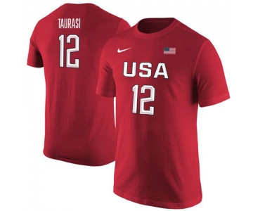 Team USA 12 Diana Taurasi Basketball Nike Name & Number T-Shirt Red