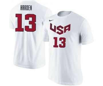 Team USA 13 James Harden Basketball Nike Name & Number T-Shirt White