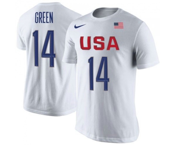 Team USA 14 Draymond Green Basketball Nike Rio Replica Name & Number T-Shirt White