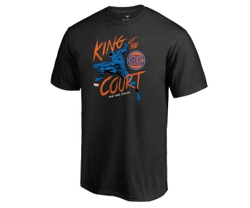 Men's New York Knicks Fanatics Branded Black Marvel Black Panther King of the Court T-Shirt
