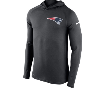 Men's New England Patriots Nike Charcoal Stadium Touch Hooded Performance Long Sleeve T-Shirt