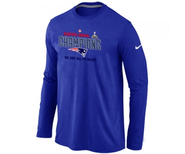 Nike New England Patriots Majestic Blue Super Bowl XLIX Long Sleeve T-Shirts