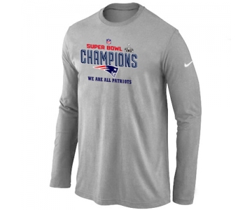 Nike New England Patriots Majestic L.Grey Super Bowl XLIX Long Sleeve T-Shirts