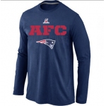 Nike Patriots D.Blue Long Sleeve Men T-Shirts