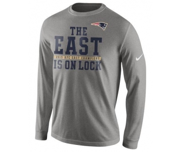 Nike Patriots Grey 2015 AFC East Champions Men's Long Sleeve T-Shirt