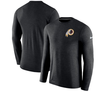 Men's Washington Redskins Nike Black Coaches Long Sleeve Performance T-Shirt