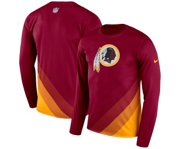 Men's Washington Redskins Nike Burgundy Sideline Legend Prism Performance Long Sleeve T-Shirt