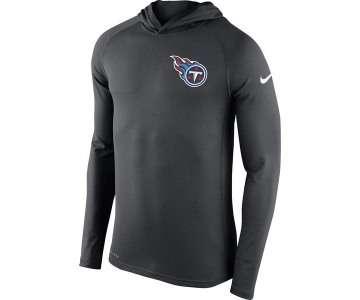Men's Tennessee Titans Nike Charcoal Stadium Touch Long Sleeve Hooded Performance T-Shirt