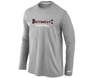 Nike Tampa Bay Buccaneers font Long Sleeve T-Shirt Grey