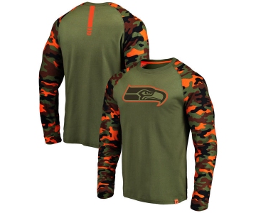 Seattle Seahawks Heathered Gray Camo NFL Pro Line by Fanatics Branded Long Sleeve T-Shirt