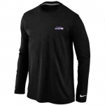 Seattle Seahawks Sideline Legend Authentic Logo Long Sleeve T-Shirt Black
