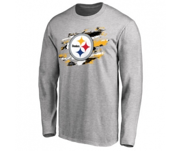 Men's Pittsburgh Steelers NFL Pro Line Ash True Colors Long Sleeve T-Shirt