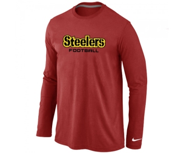 Nike Pittsburgh Steelers Authentic font Long Sleeve T-Shirt Red