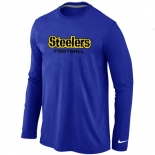 Nike Pittsburgh Steelers Authentic font Long Sleeve T-Shirt blue