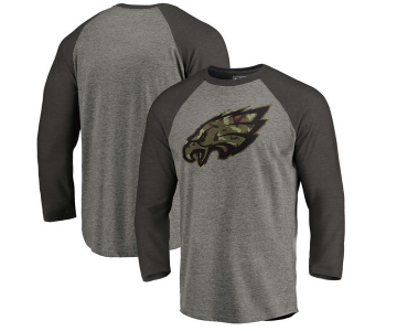Philadelphia Eagles NFL Pro Line by Fanatics Branded Black Gray Tri Blend 34-Sleeve T-Shirt