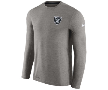 Men's Oakland Raiders Nike Charcoal Coaches Long Sleeve Performance T-Shirt