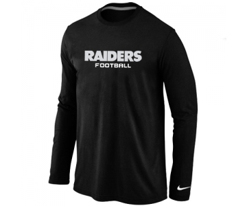 Nike Oakland Raiders Authentic font Long Sleeve T-Shirt Black