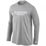 Nike Oakland Raiders Authentic font Long Sleeve T-Shirt Grey