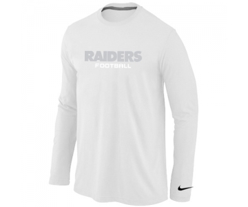 Nike Oakland Raiders Authentic font Long Sleeve T-Shirt White