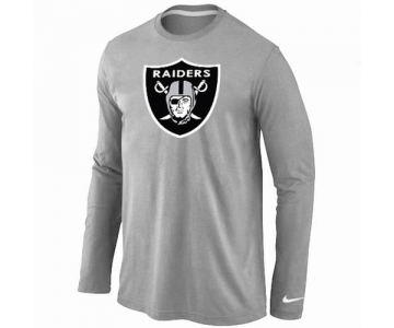 Nike Oakland Raiders Logo Long Sleeve T-Shirt Grey