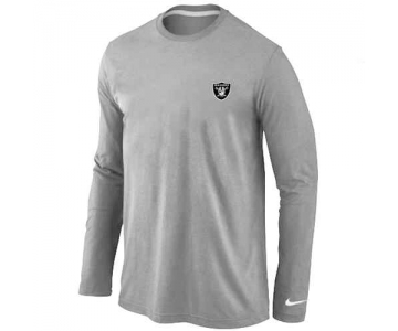 Oakland Raiders Logo Long Sleeve T-Shirt Grey