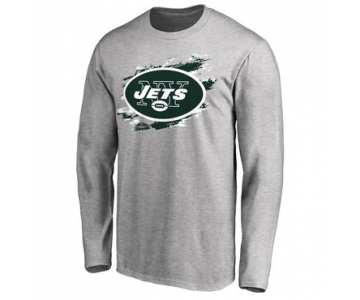 Men's New York Jets NFL Pro Line Ash True Colors Long Sleeve T-Shirt
