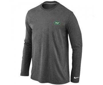 New York Jets Logo Long Sleeve T-Shirt D.Grey