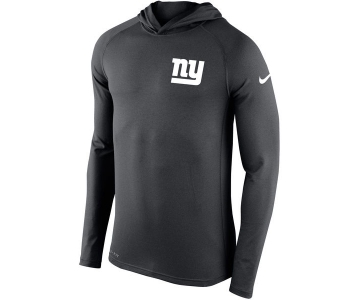 Men's New York Giants Nike Charcoal Stadium Touch Hooded Performance Long Sleeve T-Shirt