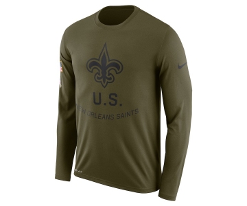 New Orleans Saints Nike Salute To Service Sideline Legend Performance Long Sleeve T-Shirt Olive