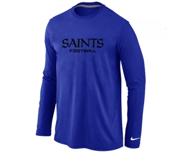 Nike New Orleans Saints Authentic font Long Sleeve T-Shirt blue