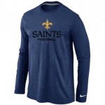Nike New Orleans Saints Critical Victory Long Sleeve T-Shirt D.Blue