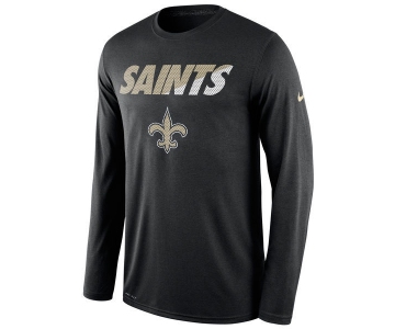 Nike Saints Black Team Logo Men's Long Sleeve T Shirt