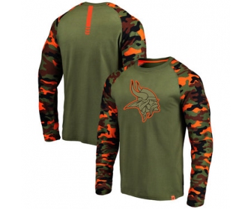 Minnesota Vikings Heathered Gray Camo NFL Pro Line by Fanatics Branded Long Sleeve T-Shirt
