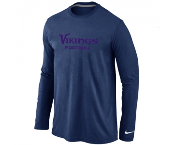 Nike Minnesota Vikings Authentic font Long Sleeve T-Shirt D.Blue
