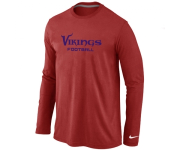 Nike Minnesota Vikings Authentic font Long Sleeve T-Shirt Red