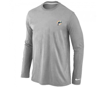 Miami Dolphins Sideline Legend Authentic Logo Long Sleeve T-Shirt Grey
