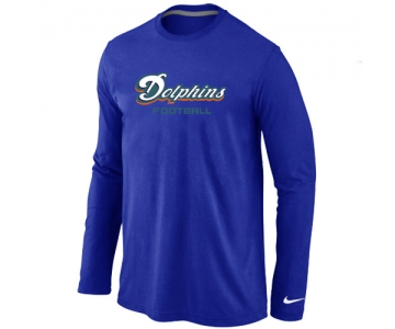 Nike Miami Dolphins Authentic font Long Sleeve T-Shirt blue