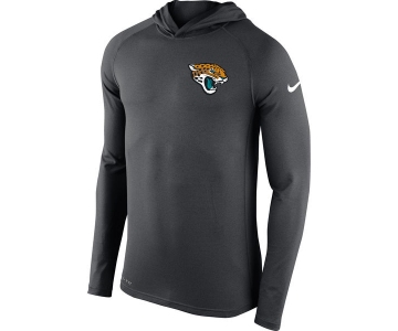 Men's Jacksonville Jaguars Nike Charcoal Stadium Touch Long Sleeve Hooded Performance T-Shirt