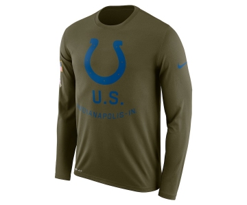 Indianapolis Colts Nike Salute To Service Sideline Legend Performance Long Sleeve T-Shirt Olive