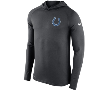Men's Indianapolis Colts Nike Charcoal Stadium Touch Hooded Performance Long Sleeve T-Shirt