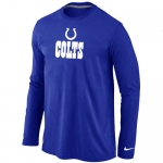 Nike Indianapolis Colts Authentic Logo Long Sleeve T-Shirt Blue